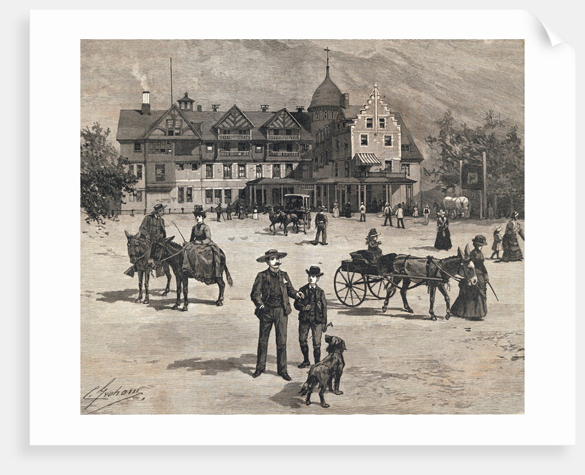 Illustration of Colorado Springs Settlers During Daily Routines by Anonymous