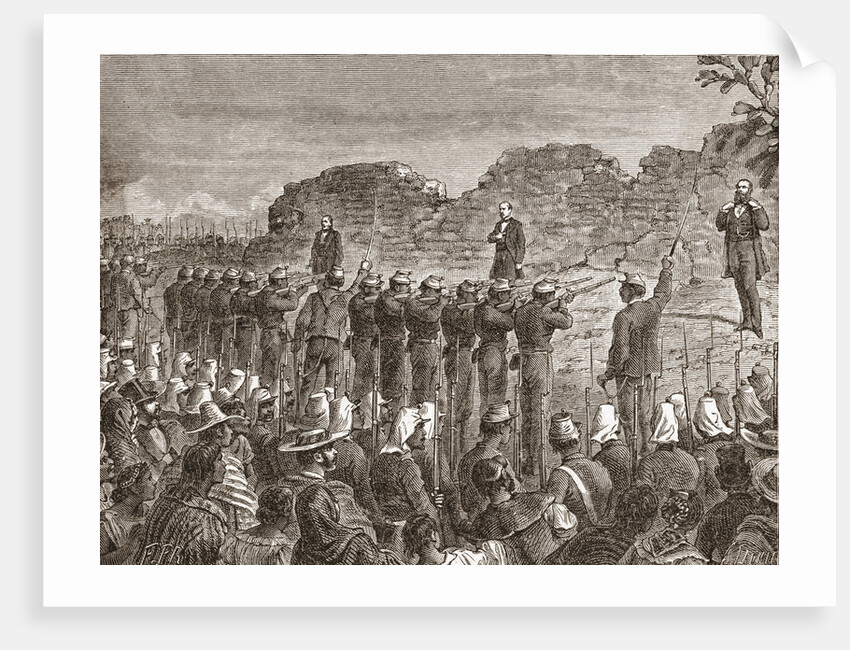 Illustration of Execution of Emperor Maximilian and Accomplices by Anonymous