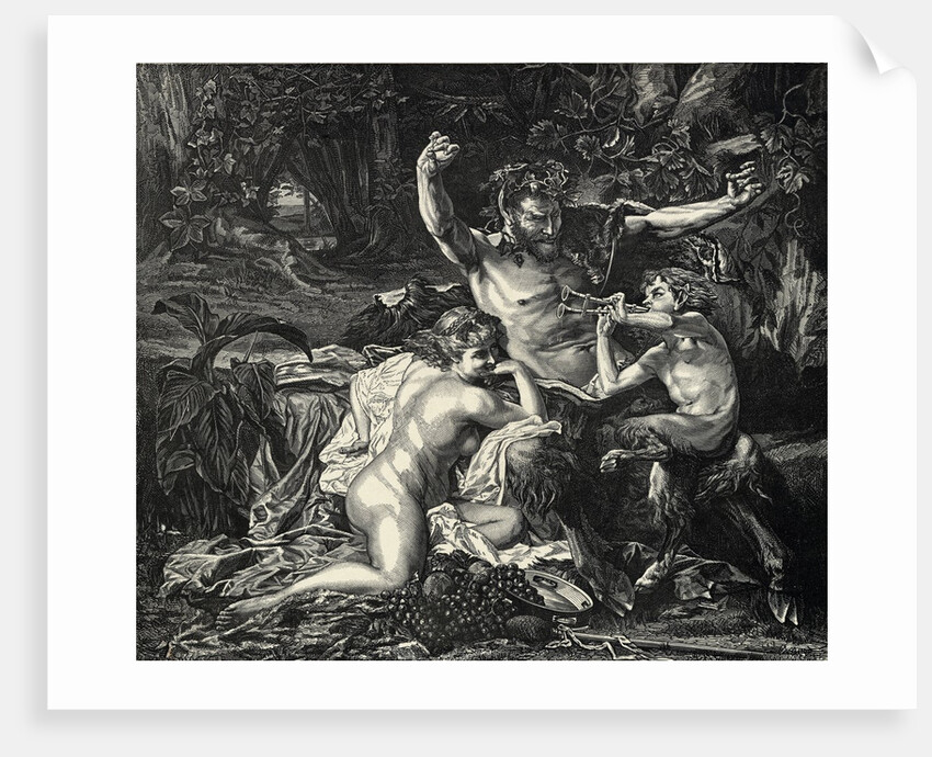 Engraving of Family of Satyrs by Anonymous