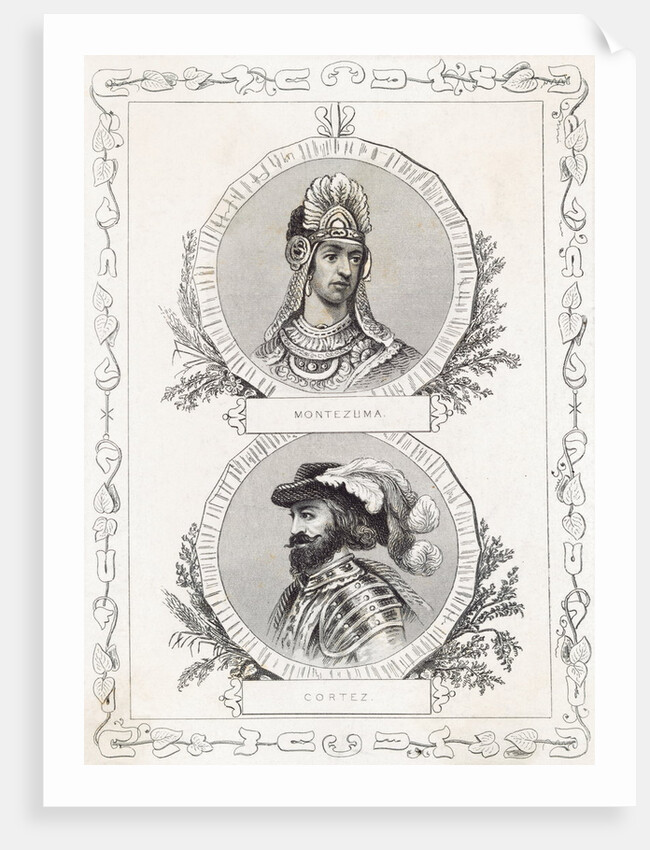 Portraits of Montezuma and Cortez in Costumes by Anonymous