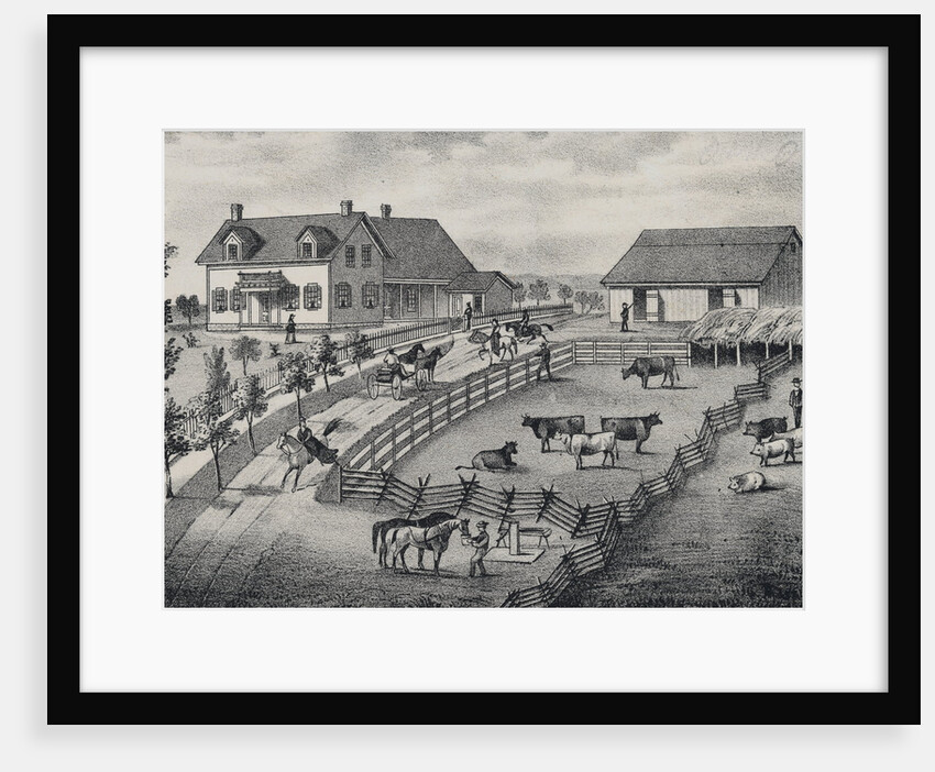 Farm Scene with Farm Animals by Anonymous
