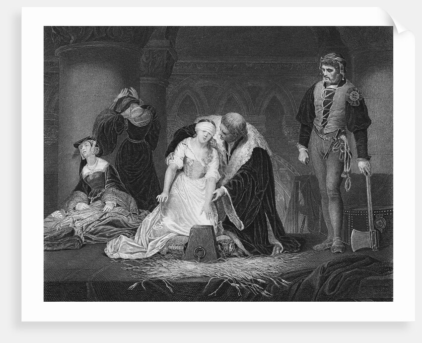 Engraving After The Execution of Lady Jane Grey by Paul Delaroche