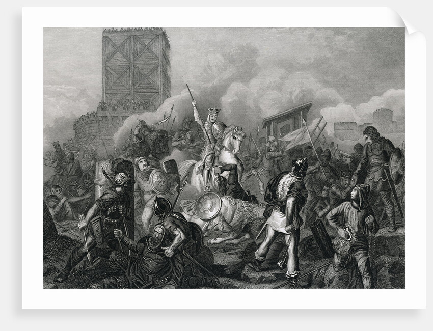 Illustration Depicting Siege of Paris by Normans in 835 by Anonymous