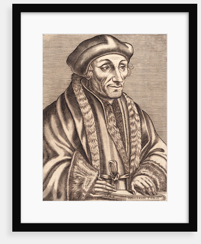 Illustration of Scholar Erasmus Desiderius with Book in Hand by Anonymous