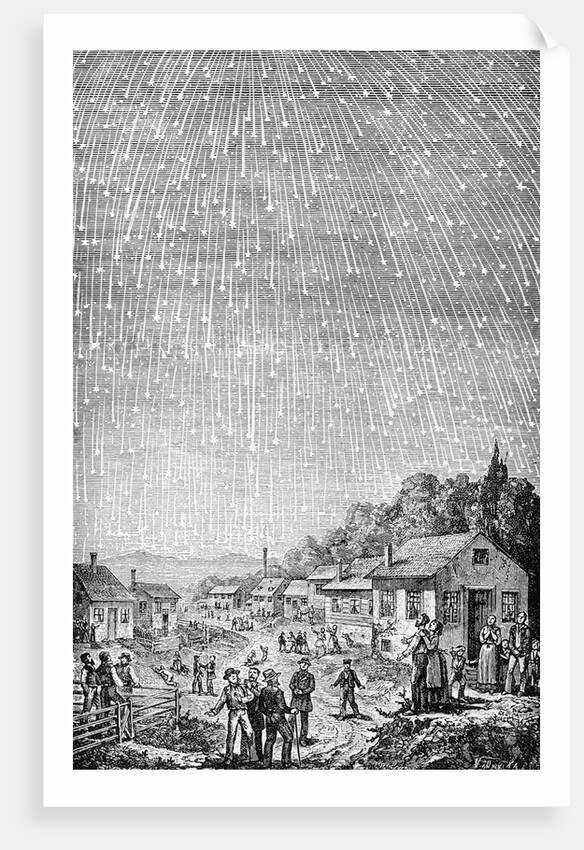 Illustration Depicting Meteor Shower by Anonymous
