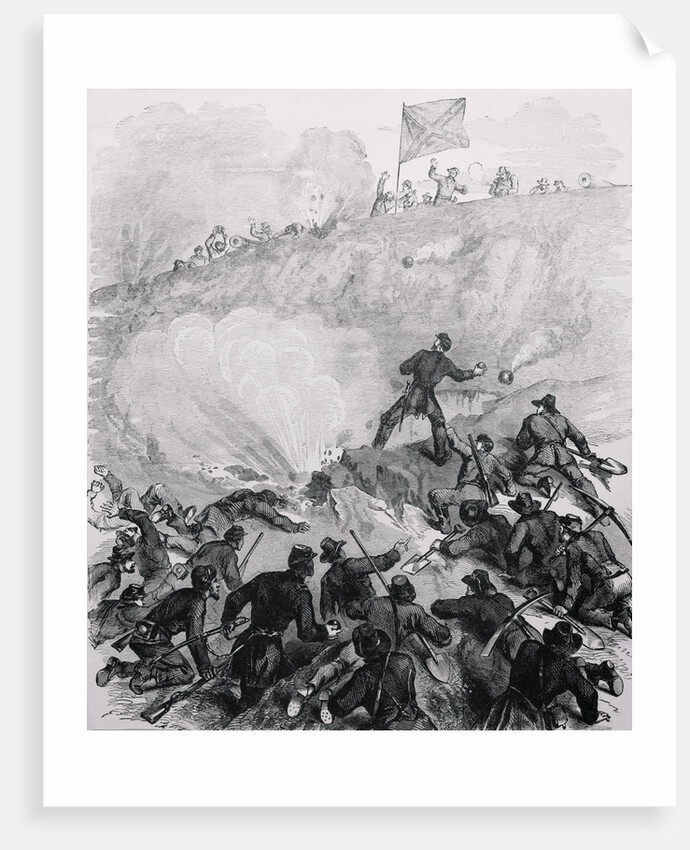 Soldiers Throwing Hand Grenades by Anonymous