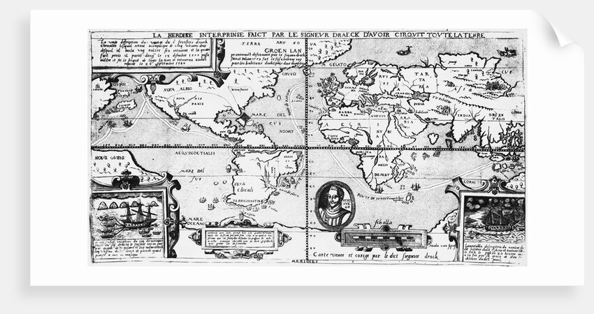 Map Showing Sir Francis Drake's Course Around World by Anonymous