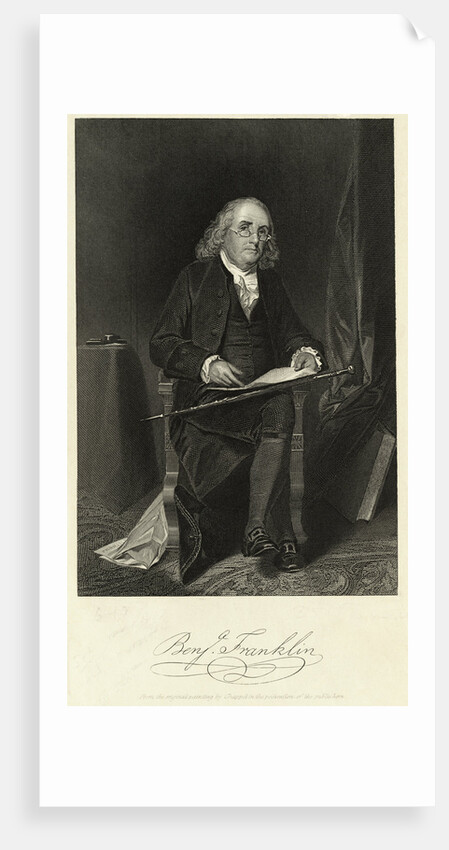 Portrait of Benjamin Franklin Sitting in Chair by Anonymous