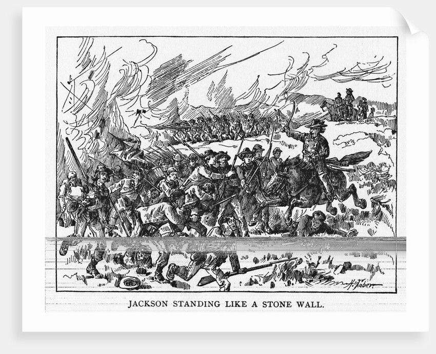 Stonewall Jackson in Battle Scene "Standing Like A Stone Wall" by Anonymous