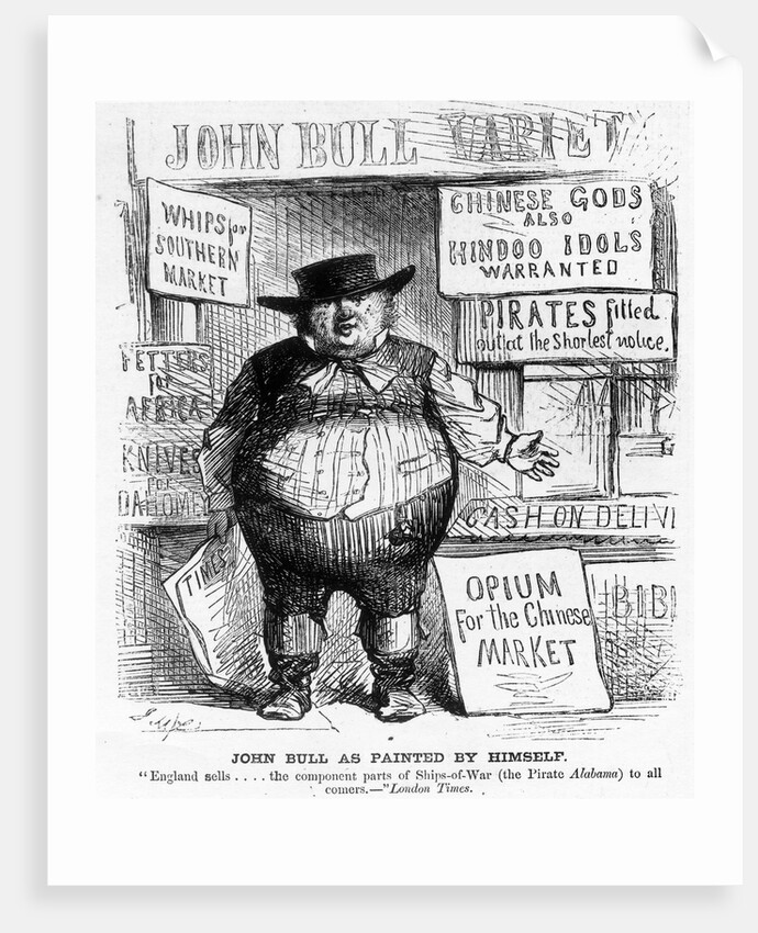 Cartoon Depicting English Characterization of John Bull as Painted by Himself by Anonymous