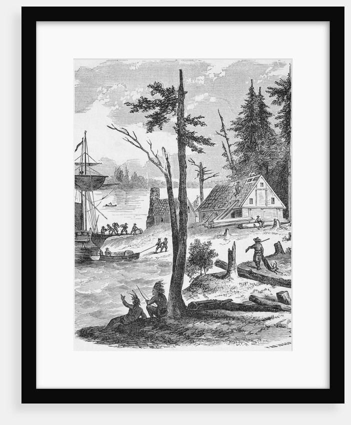 Homes Along River in Early New York by Anonymous