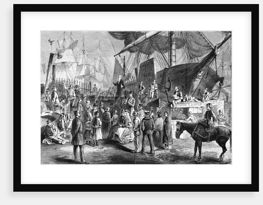 Illustration of a Preacher at the New York Docks by Anonymous