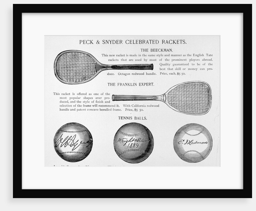 Tennis rackets and balls. by Anonymous