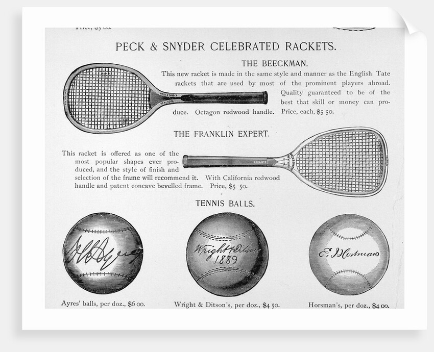 Tennis rackets and balls. by Anonymous