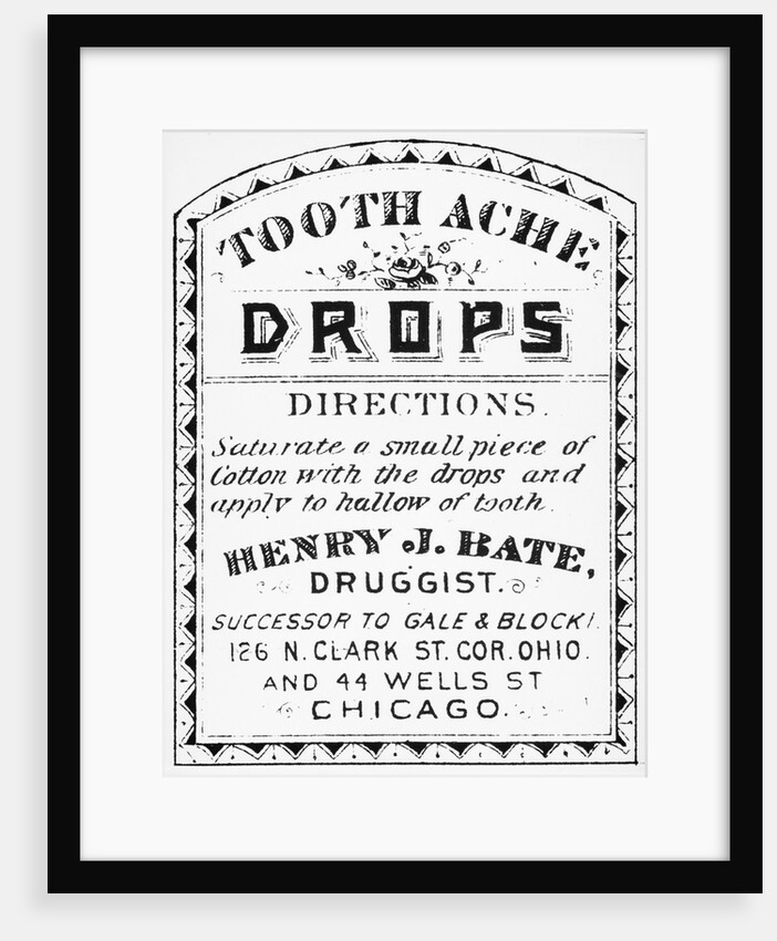 Toothach drops label by Anonymous