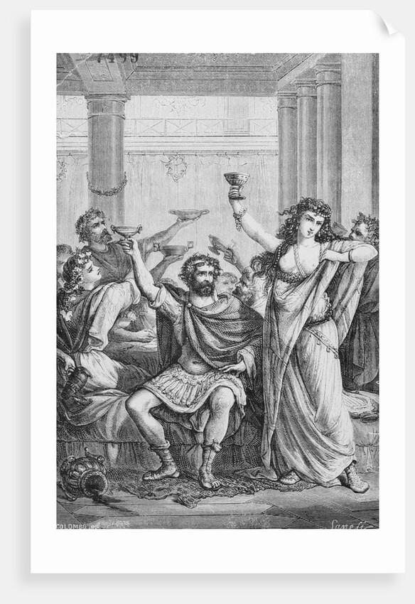 Engraving of Hannibal and His Men Celebrating in Capua by Anonymous