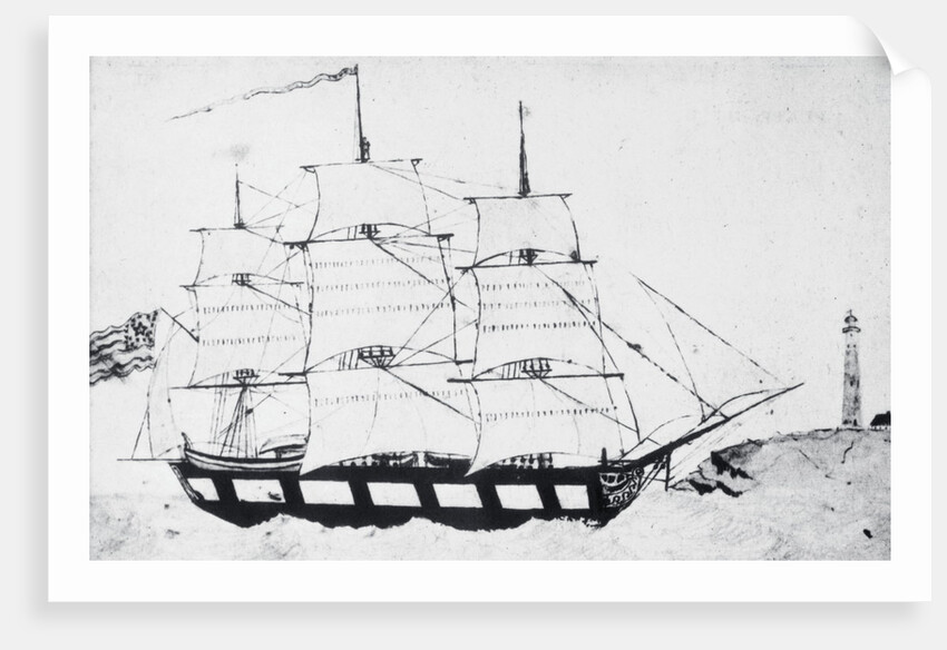 Drawing of Herman Melville's Acushnet by Anonymous