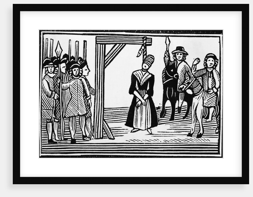 Woodcut Of A English Witch Hanging by Anonymous