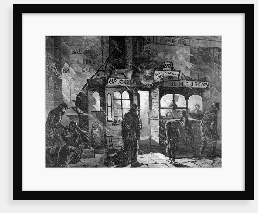 Engraving of a Coffee Shop on Cortlandt Street by Anonymous