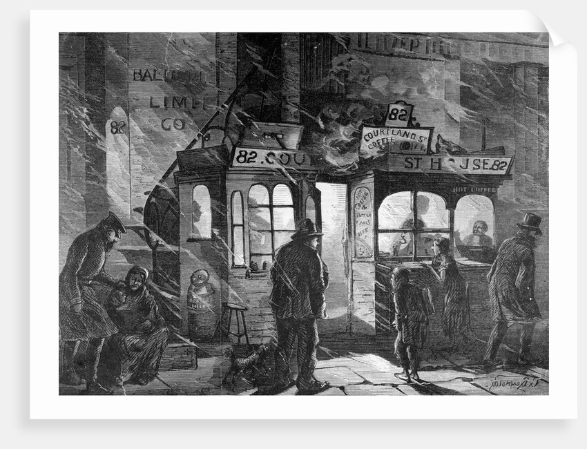 Engraving of a Coffee Shop on Cortlandt Street by Anonymous