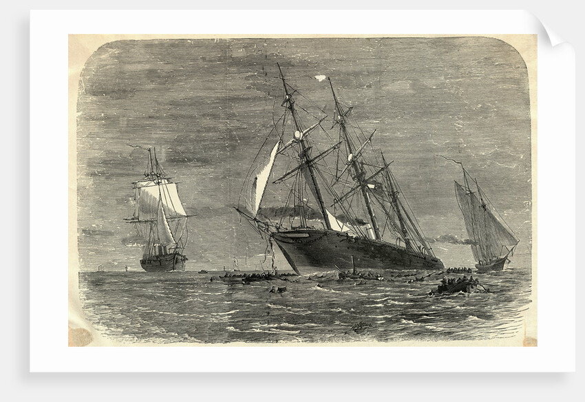 Sailors Abandoning Ship in Life Boats by Anonymous