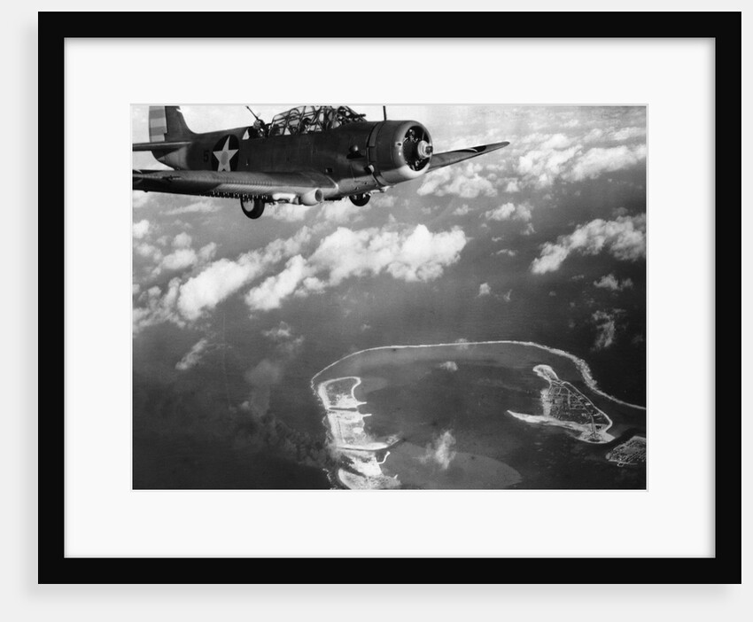 Fighter Plane Hovering Over Paific by Anonymous