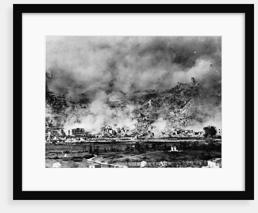 Allied Bombing on German Controled Town by Anonymous
