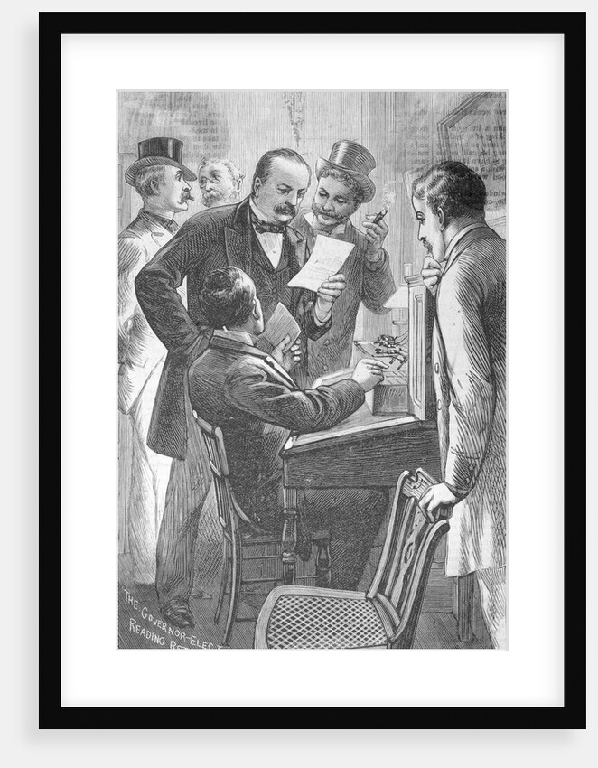 Drawing Depicting Grover Cleveland and Officials Examining Ballot Results by Anonymous