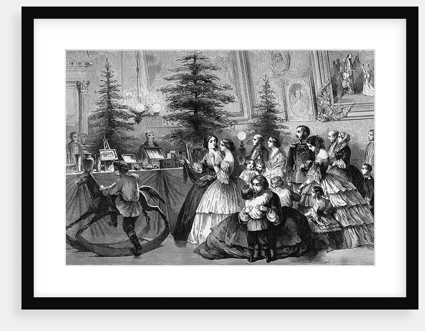 Victorian Family Gathering Around a Christmas Tree by Anonymous