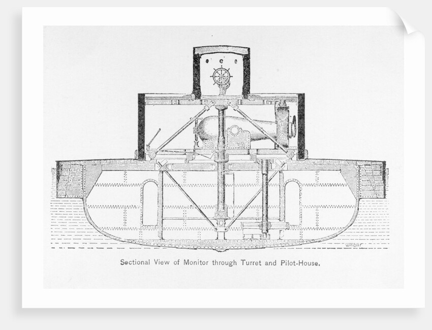 Illustration of Monitor Turret and Pilot-House by Anonymous