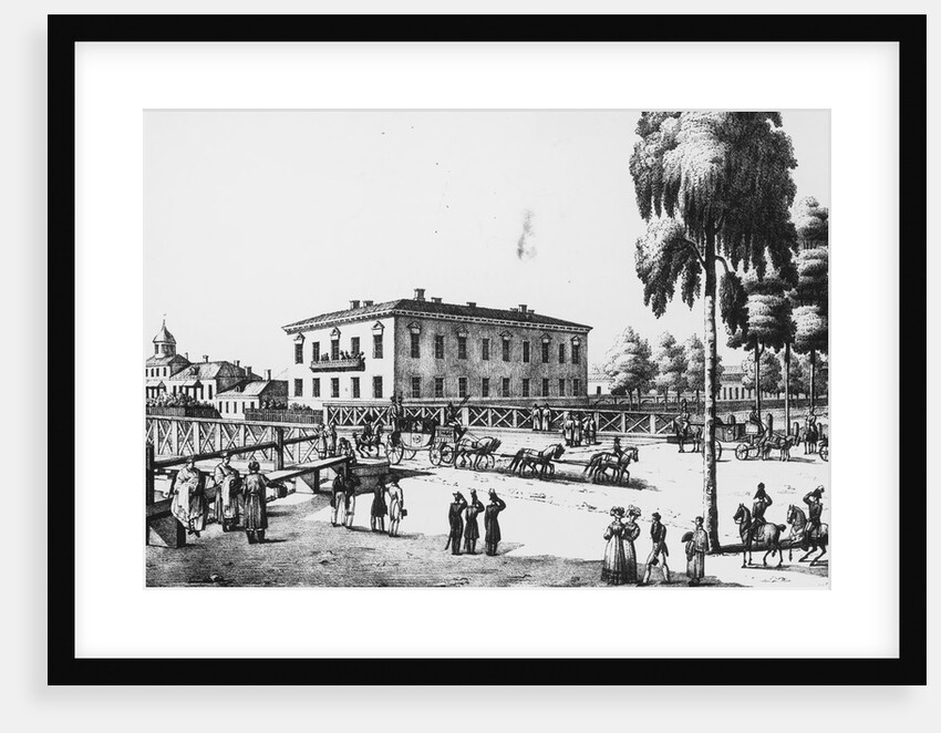 Print of a Street Scene in St. Petersburg by Anonymous
