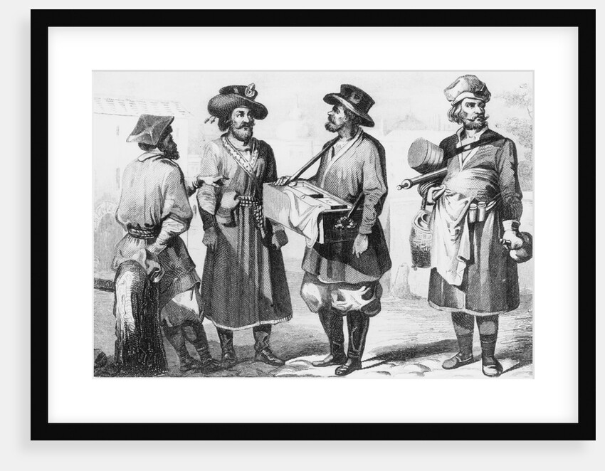 Engraving of Russian Merchants by Anonymous