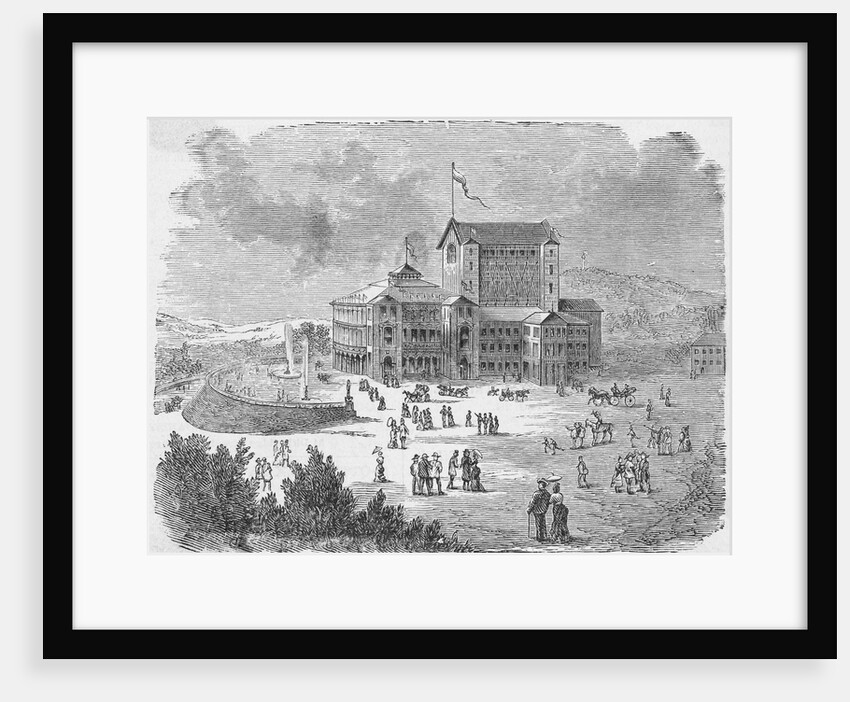 Engraving of the Festspielhaus in Bayreuth, Germany by Anonymous