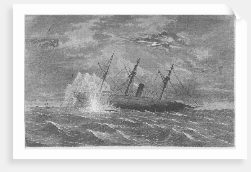 Print Showing the Loss of the USS Housatonic by Anonymous