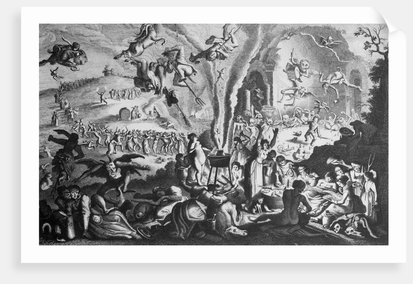 Engraving of a Witches' Sabbath by Anonymous