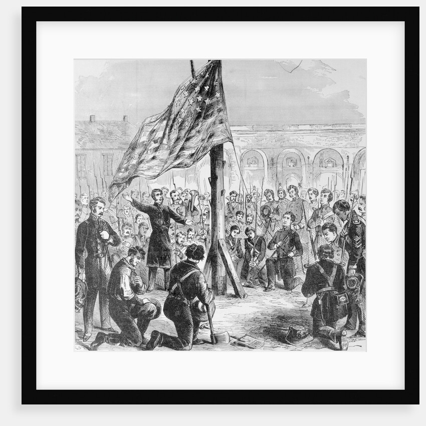 Raising American Flag on Fort Sumter by Anonymous