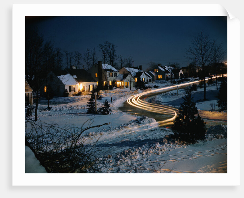 Neighborhood at Night by Anonymous