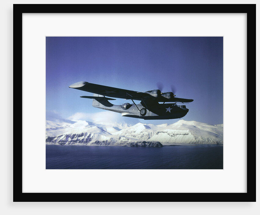 US Navy PBY Catalina Bomber in Flight by Anonymous