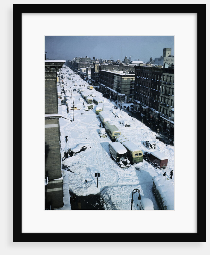 Snow Covered Street and Cars by Anonymous