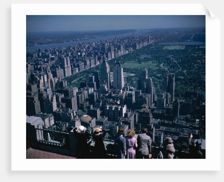 Tourists Looking Over Manhattan at Central Park by Anonymous