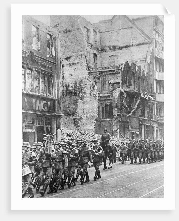 German Band Playing in the Street by Anonymous