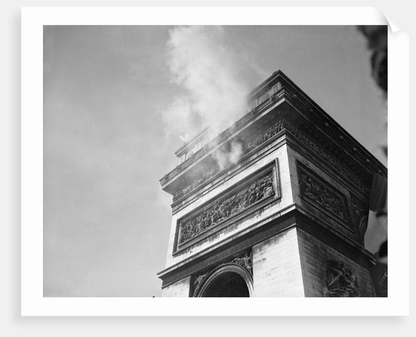 Smoke from Snipers atop Arc de Triomphe by Anonymous