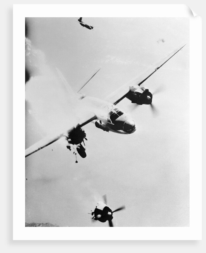 Military Plane Losing Engine by Anonymous