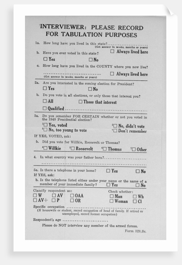 Gallup Poll Questionnaire by Anonymous