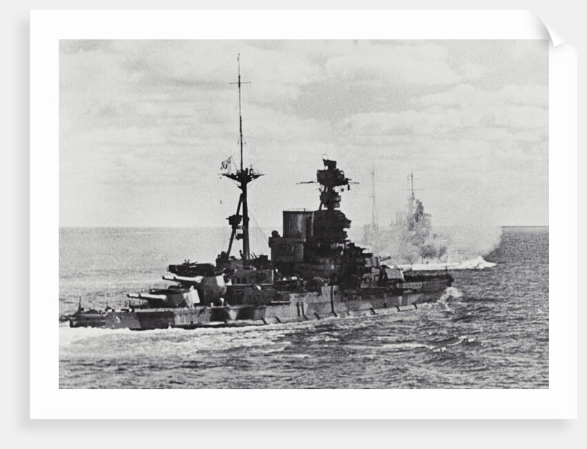 British Warship Barham at Sea by Anonymous