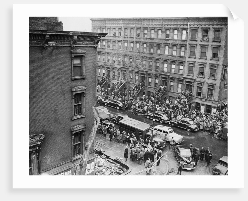 Crowds Watching Police Searching Collyer Mansion by Anonymous