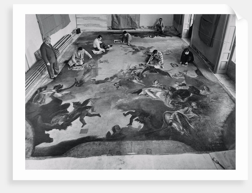View of Restoration of Painting, Apotheosis of a Venetian Nobleman by Anonymous