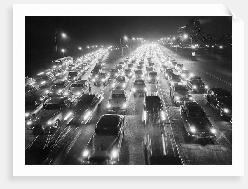 View of Traffic at Night by Anonymous