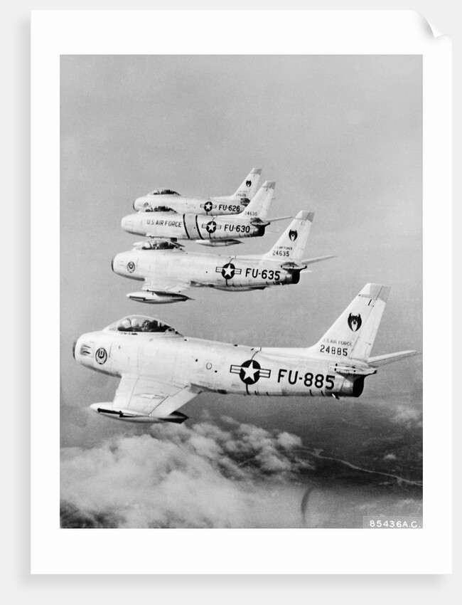 Flight of F-86 Sabrejets Guard the Philippines by Anonymous