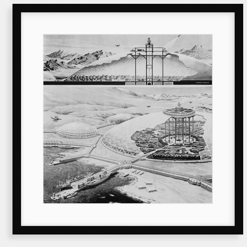Illustration of a Climatized Arctic Airbase from Mechanix Illustrated Magazine by Anonymous
